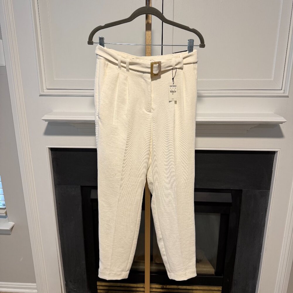 🤍 Ivory High Rise Ankle Pants | Express | Size 6R | NWT